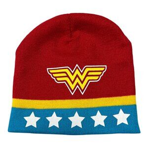 Wonder Woman Knit Beanie Hat – DC Comics Superhero Logo 2017
